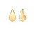 BRINCO DE GOTA CURVO LISO BANHADO A OURO - Imagem 1