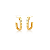 BRINCO ZIRCONIA RETANGULAR FURO FRENTE LATERAL BANHADO A OURO - Imagem 5