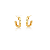 BRINCO ZIRCONIA RETANGULAR FURO FRENTE LATERAL BANHADO A OURO - Imagem 3