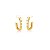 BRINCO ZIRCONIA RETANGULAR FURO FRENTE LATERAL BANHADO A OURO - Imagem 4