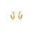 BRINCO ZIRCONIA RETANGULAR FURO FRENTE LATERAL BANHADO A OURO - Imagem 2