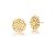 BRINCO MEDIO ZIRCONIA FLOR BOLINHA INTERCALADO REDONDO BANHADO A OURO - Imagem 1