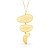 COLAR 3 OVAL ORGANICO CURVO PENDULO BANHADO A OURO - TAM 70 - Imagem 1