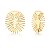 BRINCO OVAL FOLHA ESPETADA LISO BANHADO A OURO - Imagem 1