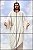 Painel Mosaico Católico Jesus Nos Céus Arte Sacra 40x60Cm 100% Azulejo Personalizado - Imagem 1