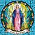 Painel Mosaico Católico Nossa Senhora Das Graças 60X60cm com Frase Arte Sacra - 100% Azulejo Personalizado para Casas Capelas Igrejas Templos - Imagem 1