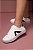 Tênis casual feminino branco com detalhe preto - Imagem 4