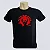 Camiseta Preta Tradicional e arte vermelha 100% Poliester - Imagem 1