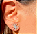 Brincos ear jacket de estrela 8 pontas cravejadas com zircônias cristal - Imagem 5