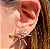 Brincos ear jacket de estrela 8 pontas cravejadas com zircônias color - Imagem 3