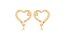 Brincos pino de coração vazado com uma zircônias cristal - Imagem 1