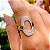 Anel oval vazado cravejado com zircônias cristal - Imagem 3