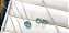 Conjunto colar e brincos com cristais gotas redondas azuis - Imagem 2