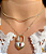 Colar com pingente cadeado de coração com detalhe cravejado de zircônias cristal - Imagem 2