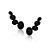 Brincos ear cuff quatro bolinhas cravejadas com zircônias negras - Imagem 1