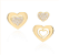 Brincos pino dois em um com coraçãozinho PPP cravejado com zircônias cristal - Imagem 1