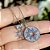 Conjunto colar e brincos argolinhas pingentes medalhas removíveis estrelas cravejadas com zircônias cristal - Imagem 3