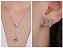 Conjunto brincos pino borboleta e colar gravatinha com borboletas lisa e vazada cravejada com zircônias cristal - Imagem 1