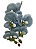Galho de Orquídea Azul Tiffany Pintada Silicone P 70 cm - Imagem 1