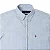 Camisa Ralph Lauren Masculina Manga Curta Fine Stripe Oxford Xadrez Cor Azul Claro - Imagem 2