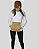 Blusa fleece Bee warm - Feminina Branca com marrom - Imagem 2