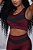 Conjunto Poliéster Feminino Dry Fit - Vinho com Preto - Imagem 3