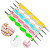 Kit Boleador com 5 Pincel Ponta Dupla para Decoração de Unha Coloridos - Imagem 2