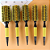 Kit 5 Escovas Profissional Cabeleireiro Cerda Javali - MOFASHI - AMARELA - Imagem 1