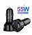 Carregador veicular usb triplo 55w 3.0 ml-6632 - Imagem 1