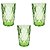 Jogo 6 Copos Diamond Luxo 350ml Agua Suco Vidro Grosso Cor Verde - Imagem 3