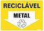 Placa  15X20Cm 220Bq Lixo Reciclavel Metal - Imagem 1
