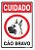 Placa  30X20Cm 250Ah Cuidado Cão Bravo - Imagem 1