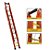 ESCADA FIBRA EXTENSIVA 15DG 3,59X4,85 PROFISSIONAL LARANJA BOTAFOGO - Imagem 1