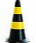 Cone 50Cm Pvc Amarelo/Preto Novel - Imagem 1