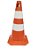 Cone 50Cm Pvc Branco/Laranja Plasticor - Imagem 1