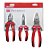 Jogo De Alicates 3 Pcs ( Universal / Bico Longo / Corte Diagonal) Gedore Red - Imagem 1