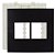 Placa 4x4 preta 4 postos clean ebony - Imagem 1