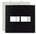 Placa 4x4 preta 2 postos clean ebony - Imagem 1