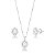 Conjunto Cravejado Pedra Oval Prata 925 - Imagem 1