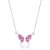 Colar Cravejado Borboleta Rosa Prata 925 - Imagem 1