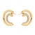 Brinco Frontal Meia Argola Lisa e Cravejada Dourado - Imagem 1
