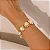 Pulseira Peças Redondas com Pérolas Dourado - Imagem 1