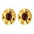 BRINCO OVAL CHAPA PEDRA MARROM GOLD - Imagem 1
