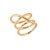 Anel Linhas Lisas com Linha Sobreposta Dourado - Imagem 1