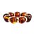Pulseira de Esferas Marrom com Argolas em Dourado - Imagem 1