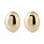 Brinco Oval Abaloado Liso Dourado - Imagem 1