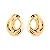 Brinco Oval Martelado Orgânico Dourado - Imagem 1
