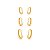 KIT TRÊS PARES DE ARGOLA OVAL LISA - Imagem 1