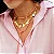 Colar Cordão Fio Marroquino rosa Dourado - Imagem 2