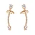 Brinco Ear Cuff Linha Cravejada e Gota Cristal Dourado - Imagem 1